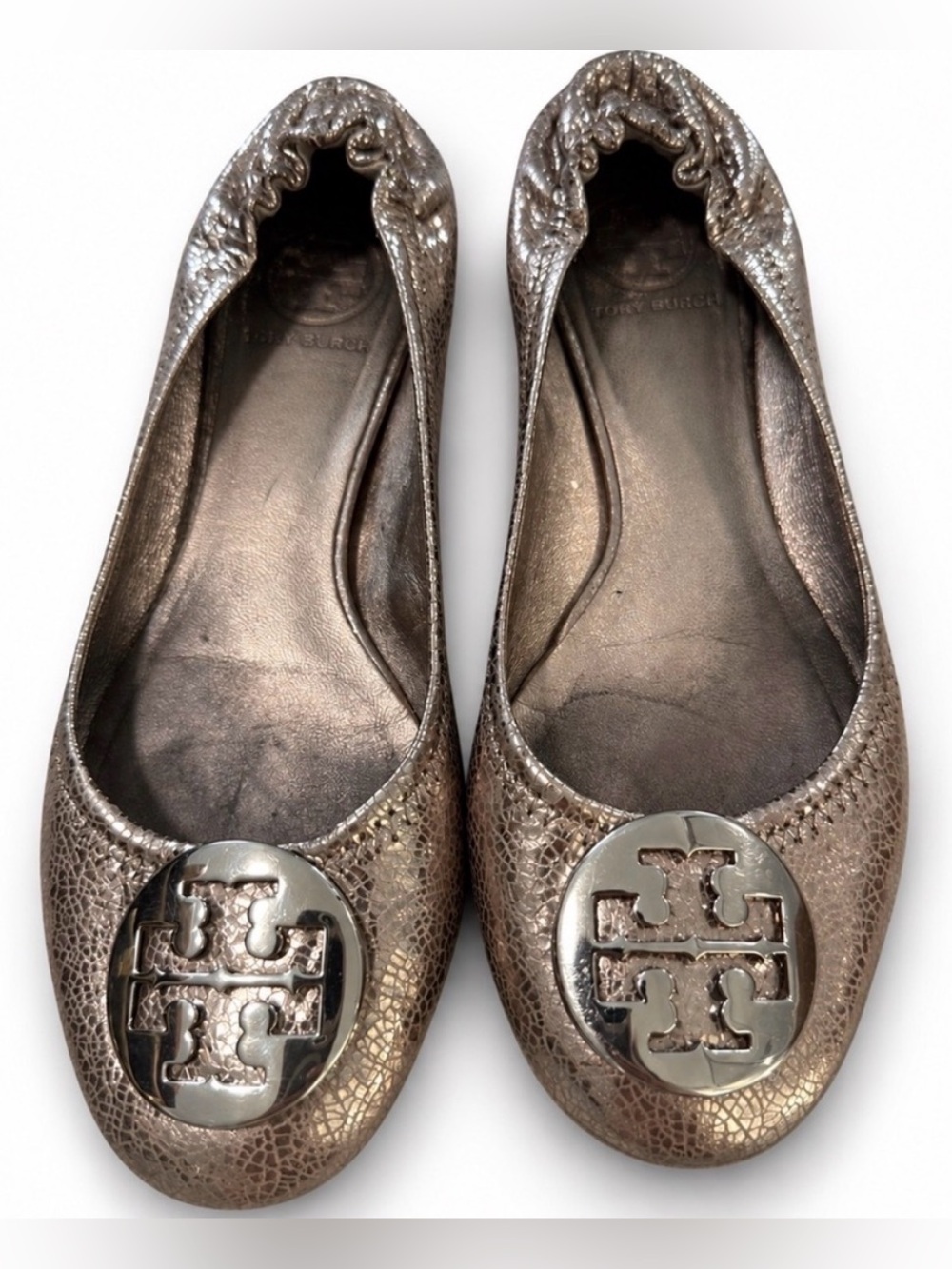 Tory Burch Metallic Bronze Ballet Flats Sz 7M